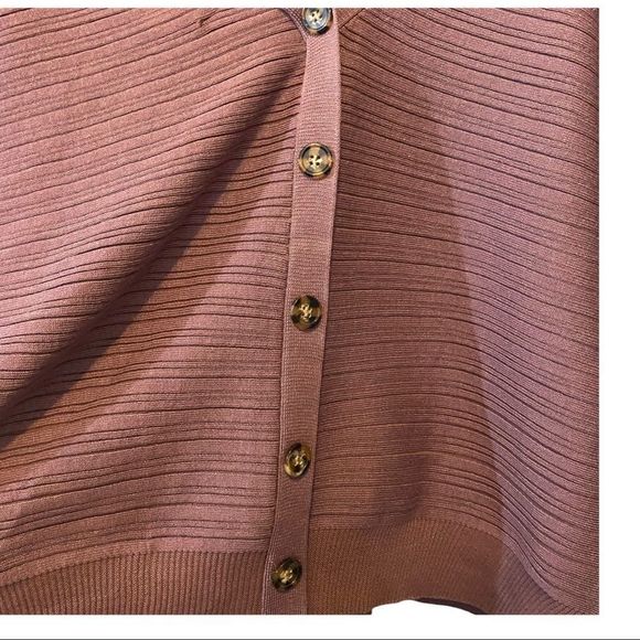 NWT Pink Rose wear 2 ways v neck button back sweater in sugarplum. Large ribbed - Picture 7 of 7